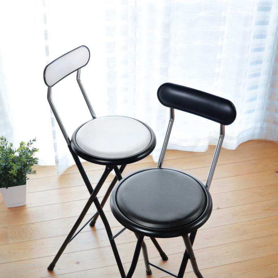 ルネセイコウ 折りたたみ椅子 同色4脚セット 座面高71cm ハイタイプ
