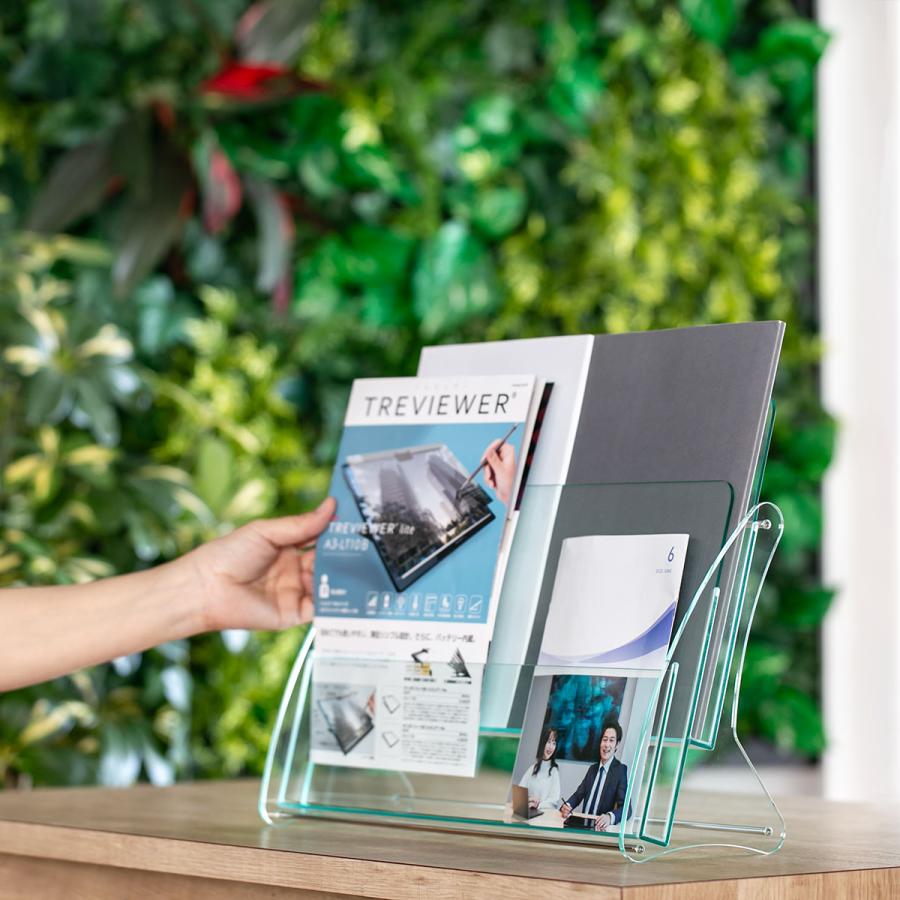 Trytec パンフレットスタンド A4判 2列2段 （ アクリル製 日本製