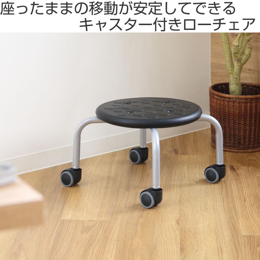 ルネセイコウ スツール 4脚セット 丸 キャスター ロータイプ 耐荷重