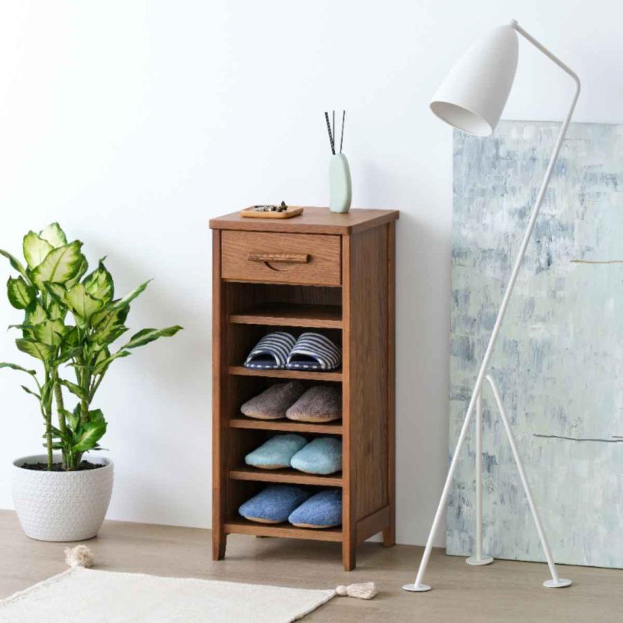 一生紀（ISSEIKI） スリッパラック 北欧風 突板仕上 HENRY2 幅34cm