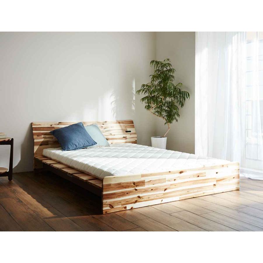 ベッド クイーン 160cm LIP すのこ コンセント付 高さ調整 （ 開梱設置