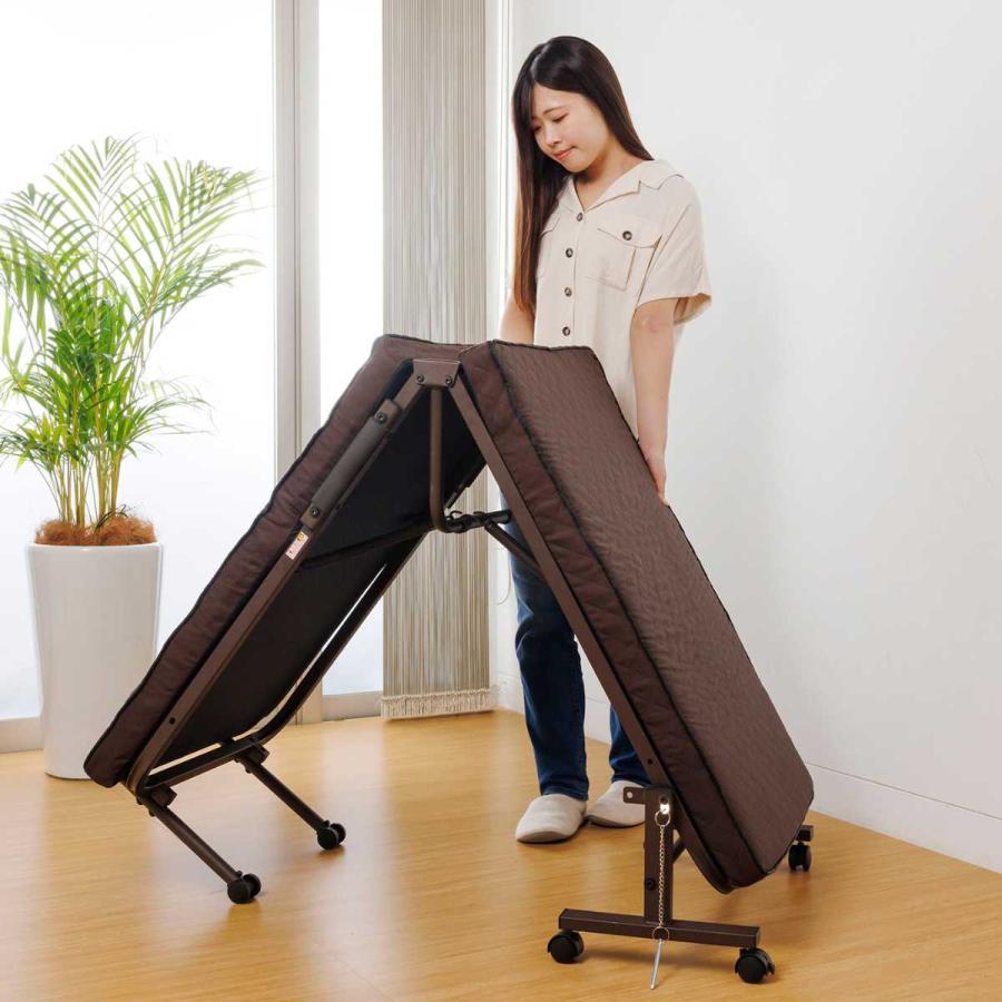 サン・ハーベスト 折りたたみベッド 幅65cm 14段階リクライニング