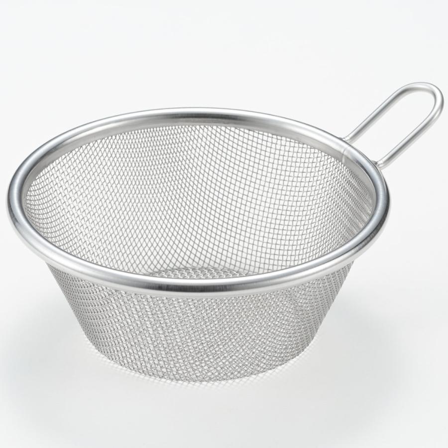 ALLESIステンレス ストレーナー 中型 持ち手付き ヨシカワ 手付きストレーナー 13cm 深型 and ステンレス製 日本製 食洗