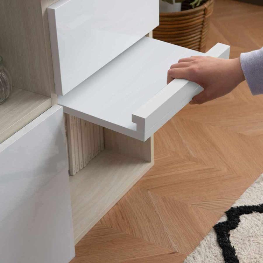 スクエアキャビネット 4パターン収納タイプ ハイグロス前板 幅70cm