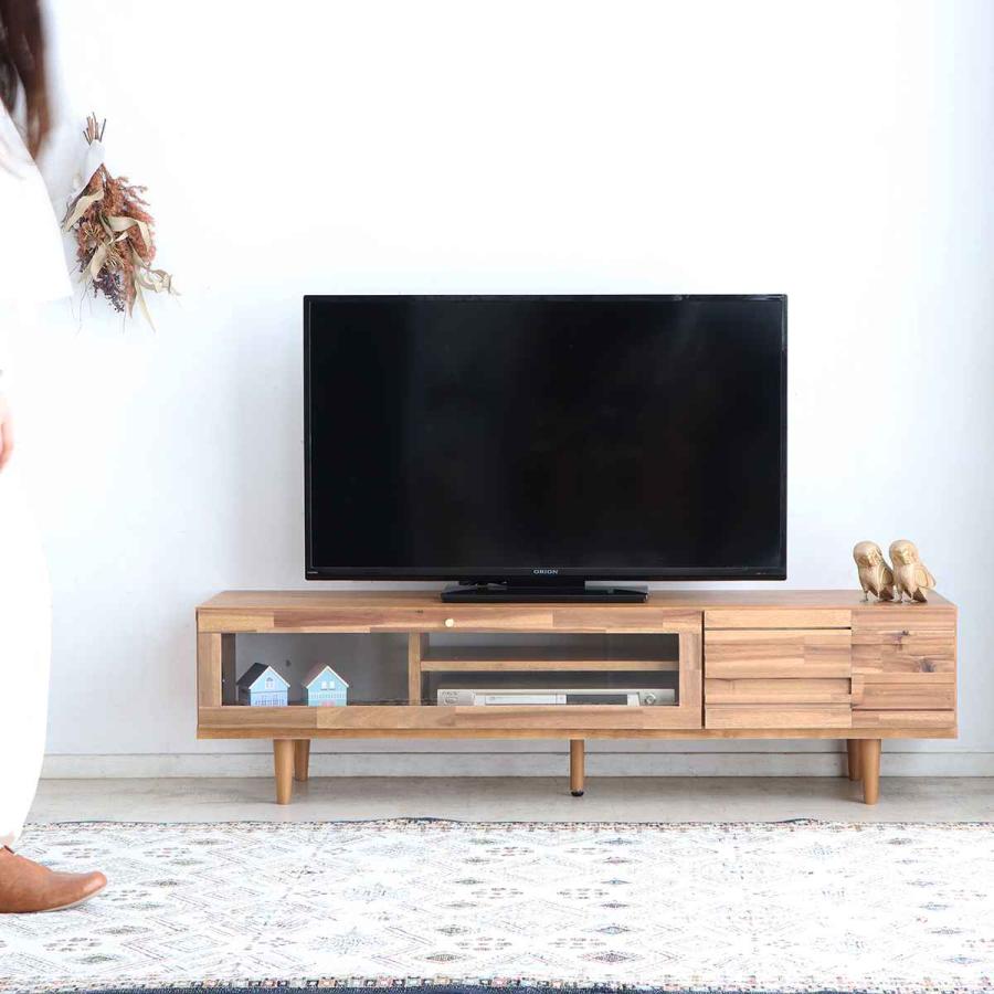 東馬（Tohma） テレビ台 ローボード ブロックデザイン アカシア前板 約
