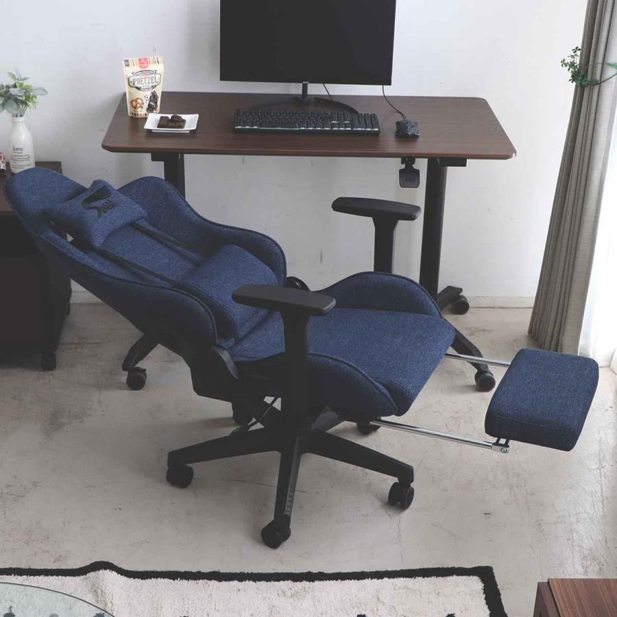 セール ゲーミングチェア オフィスチェア 椅子 リクライニング フットレスト 青 WEIMALL（ウェイモール） ゲーミングチェア オフィスチェア