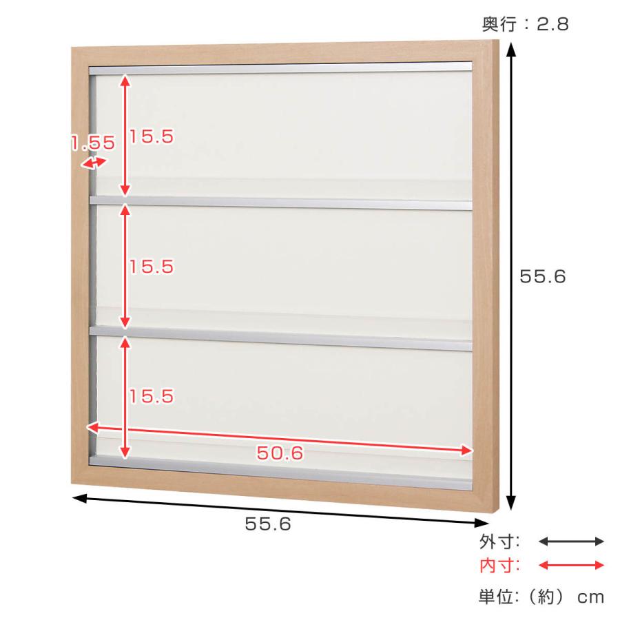 CDラック 55.6×55.6cm 壁掛け CD 9枚 収納 ディスプレイ L412 （ ディスプレイラック 壁 石膏ボード ベニヤ壁 棚 ウォールラック 壁面収納 幅56cm 約 60 ）｜colorfulbox｜06