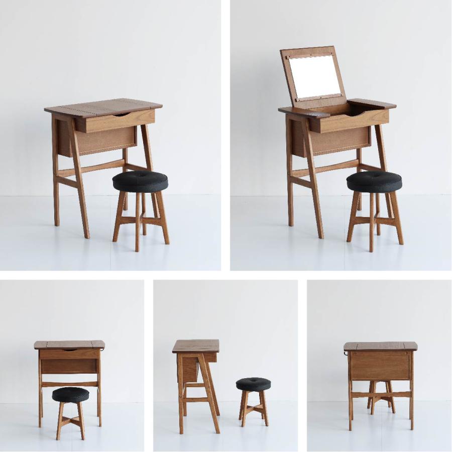 ICHIBA（市場） ドレッサー コンパクト デスク スツール付き 幅62cm