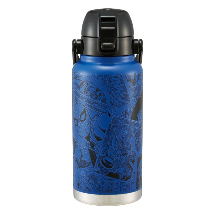 ワンタッチオープン水筒 黒・水色*6 スケーター 水筒 1L ハンドル付ダイレクトボトル 保冷専用