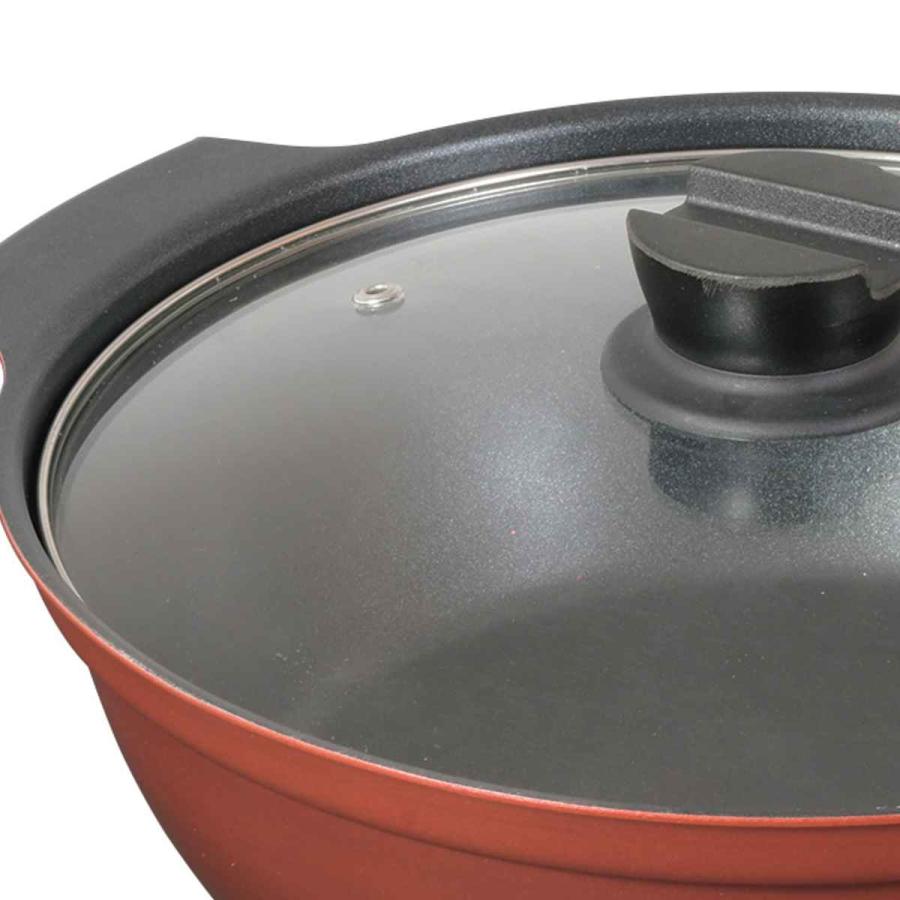 パール金属 卓上鍋 16cm IH対応 ガラス蓋付き 旨味 （ ガス火対応