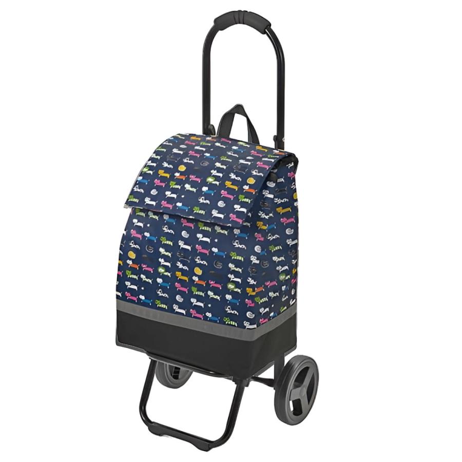 ウノフク ショッピングカート ネコ柄 折りたたみ 軽い 買い物中