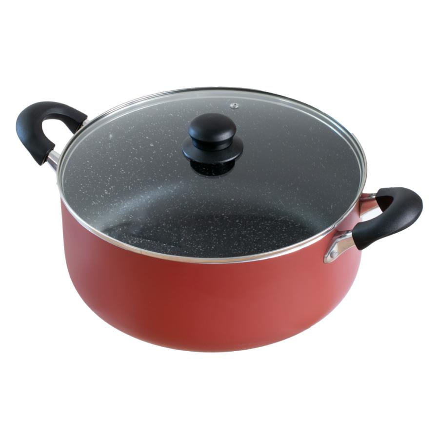 両手鍋 30cm IH対応 マーブル 大きな鍋 （ ガス火対応 鍋 両手なべ