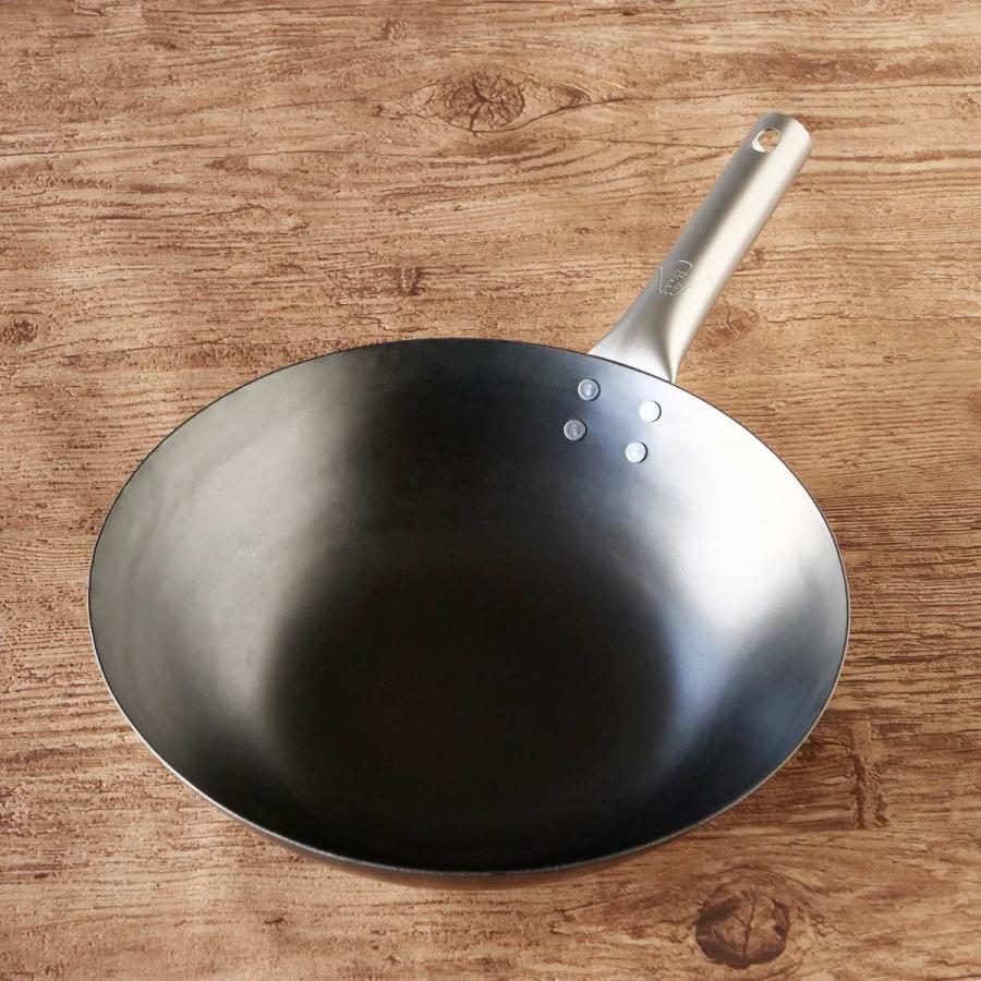 鉄フライパン 27cm 深型 チタン柄 HANAKO 打出し炒め鍋 1.2mm 日本製