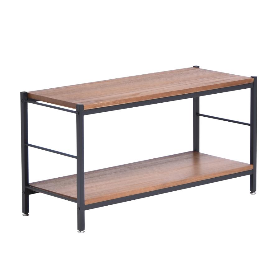 B.Bファニシング オープンラック 2段 ヴィンテージ調 天然木棚板 幅