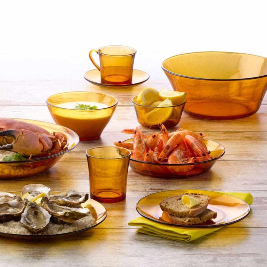 Duralex カラフルリム付き楕円皿6枚セット