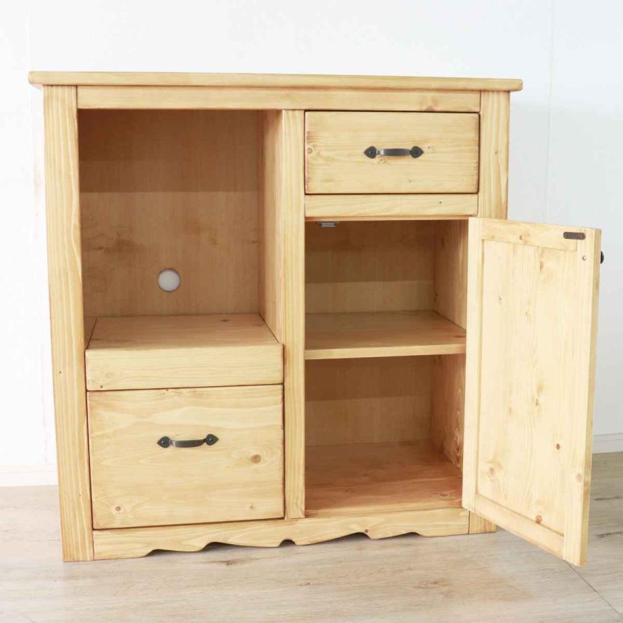 ❤️期間限定 レンジボード カントリー家具 収納棚やテレビ台としても レンジボード カントリー調 パイン材 幅90cm （ レンジ台 レンジ