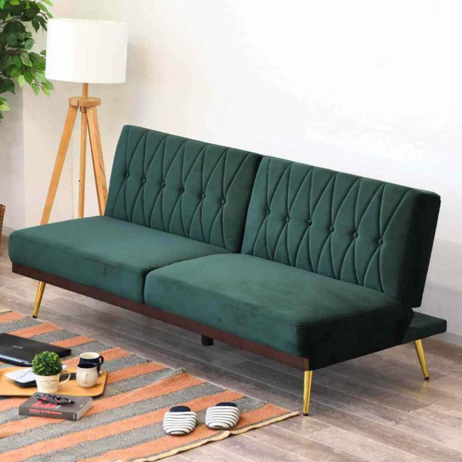 寝心地がいい！高級感あふれるコンパクトソファベッド ソファベッド コンパクト リクライニング左右独立 高級感 ベロア