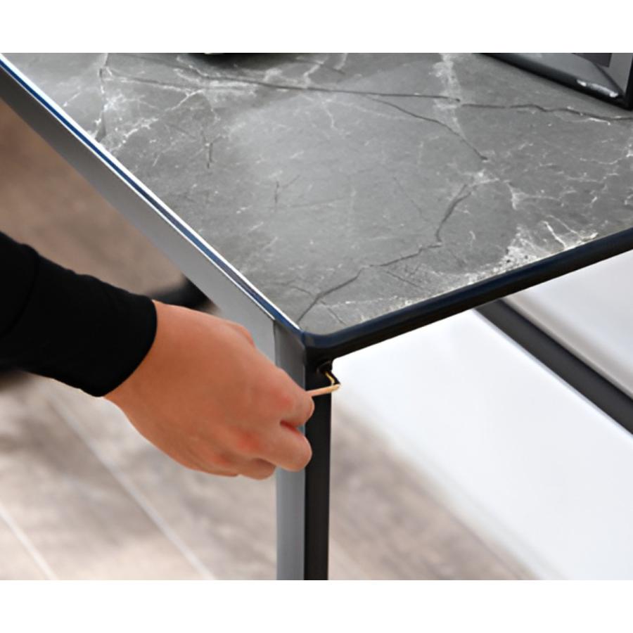 ワークデスク 幅110cm 大理石柄 ガラスデスク エッセイ （ 奥行50cm