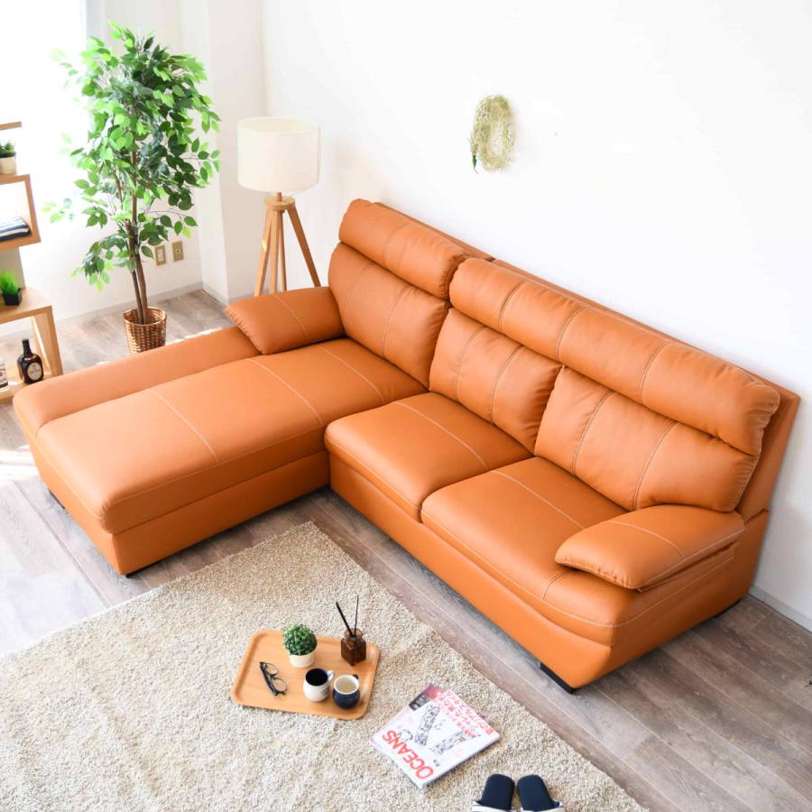 ソファ 3人掛け カウチソファ 右カウチ コルタナ （ 開梱設置 L字