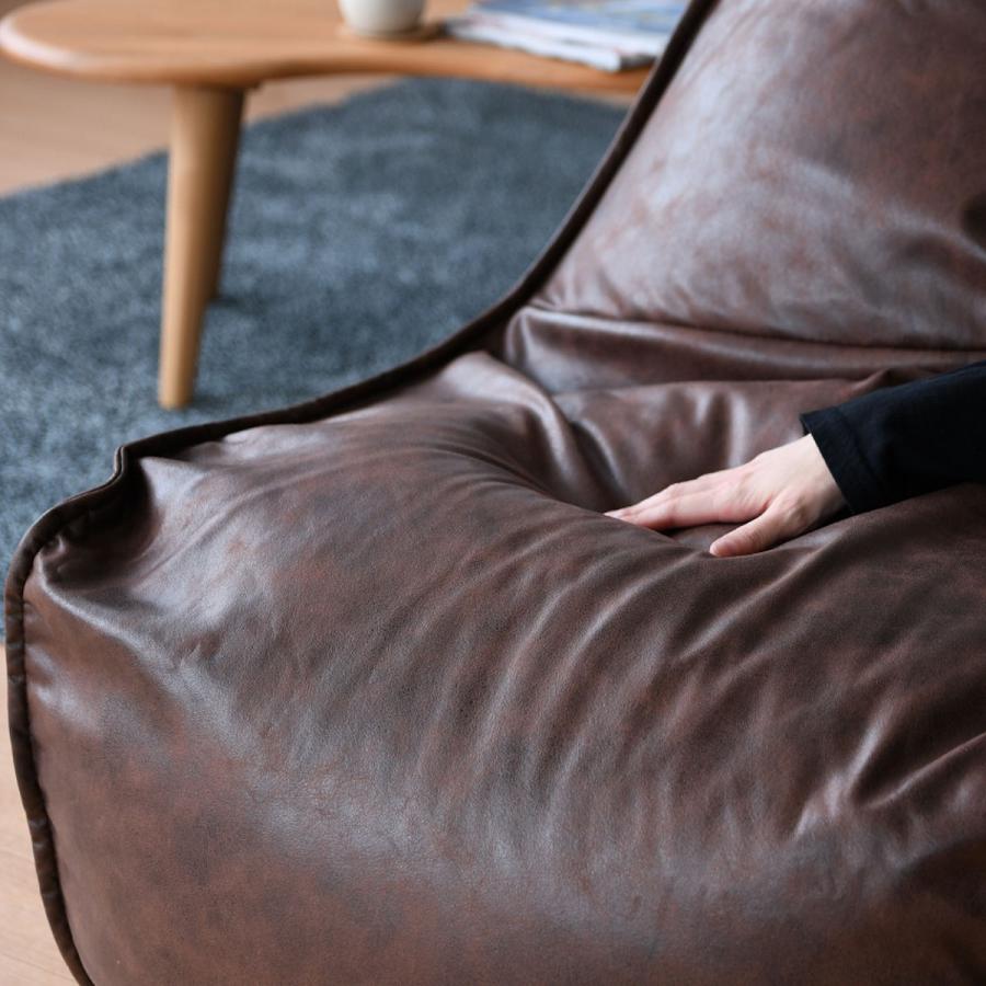 ビーズソファ レザー風 ドリップ （ ビーズクッション レザー調 三角