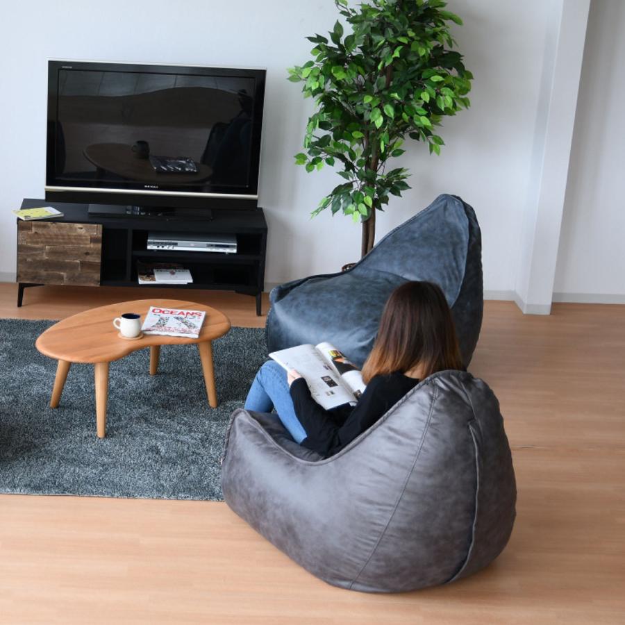 ビーズソファ レザー風 ドリップ （ ビーズクッション レザー調 三角