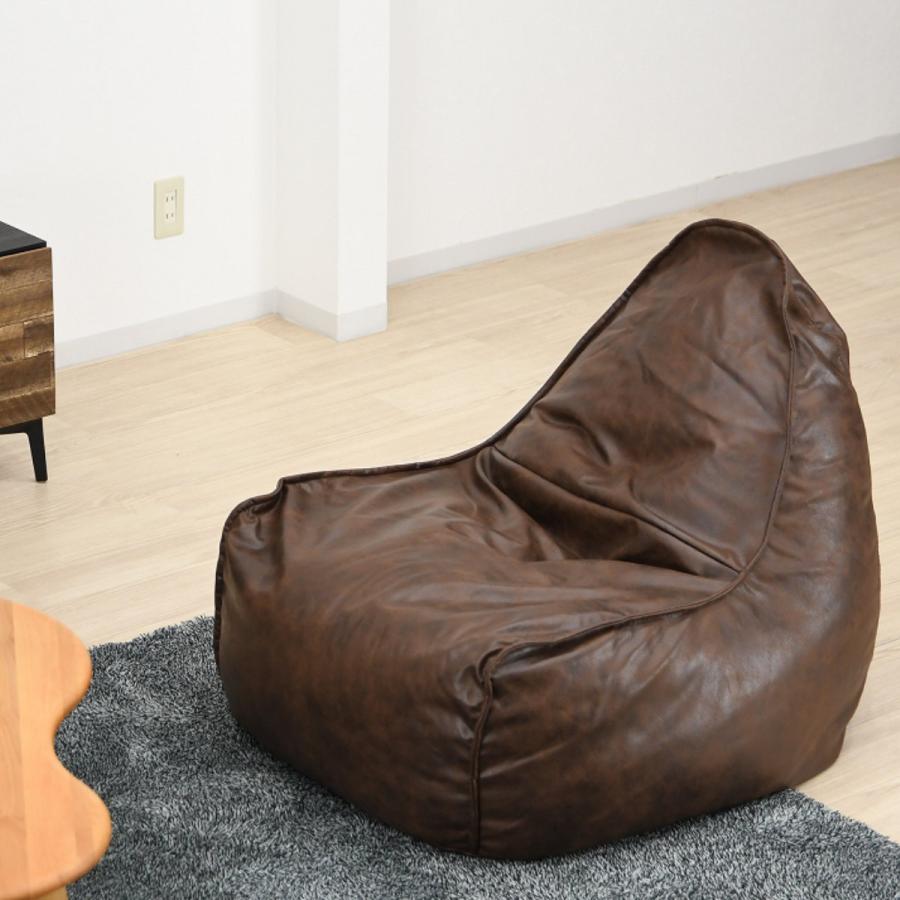 ビーズソファ レザー風 ドリップ （ ビーズクッション レザー調 三角