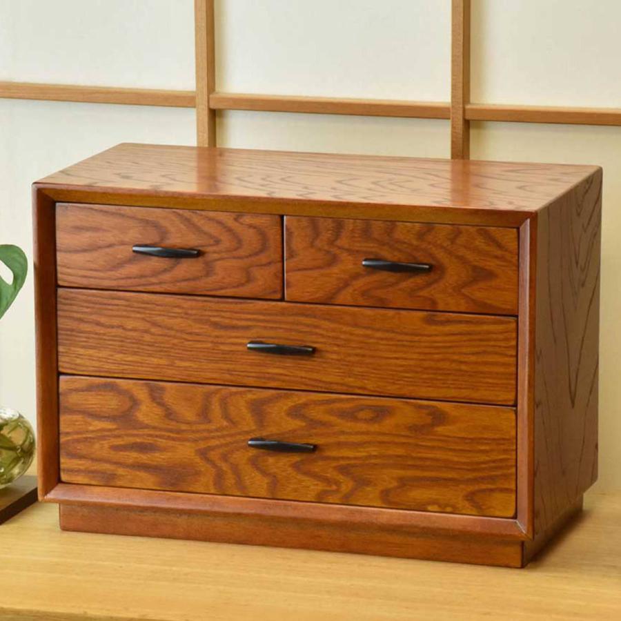 ケンホープ ミニチェスト 3段4杯 和風 レターケース 万両 幅35cm