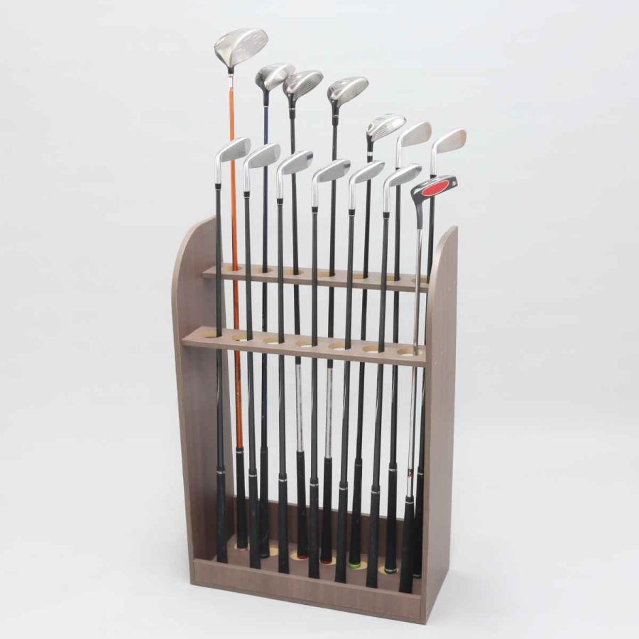 OSMAC ゴルフクラブスタンド 木製 14本収納 約幅55cm （ ゴルフクラブ
