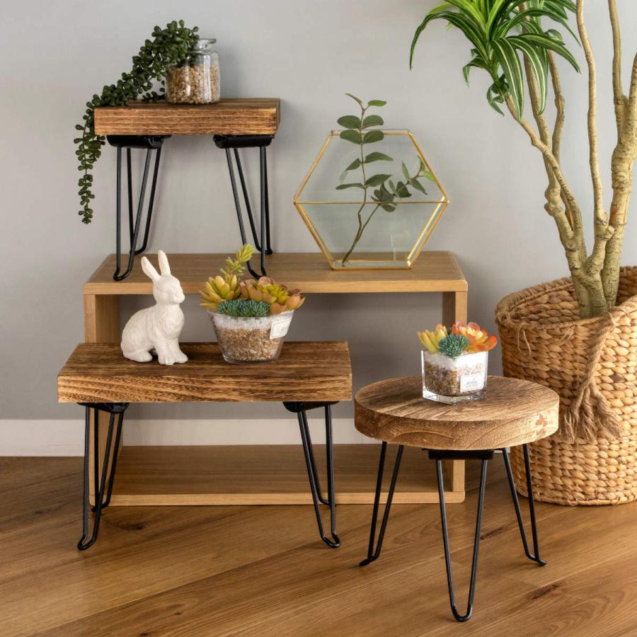 木の飾り台 HABITER（アビテ） 花台 プランタースタンド ピエニ ラウンドスタンド