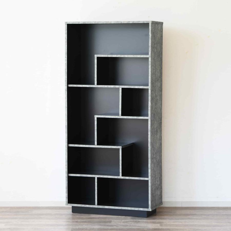 ディスプレイラック 石目調 アシンメトリー 日本製 幅78cm （ ラック