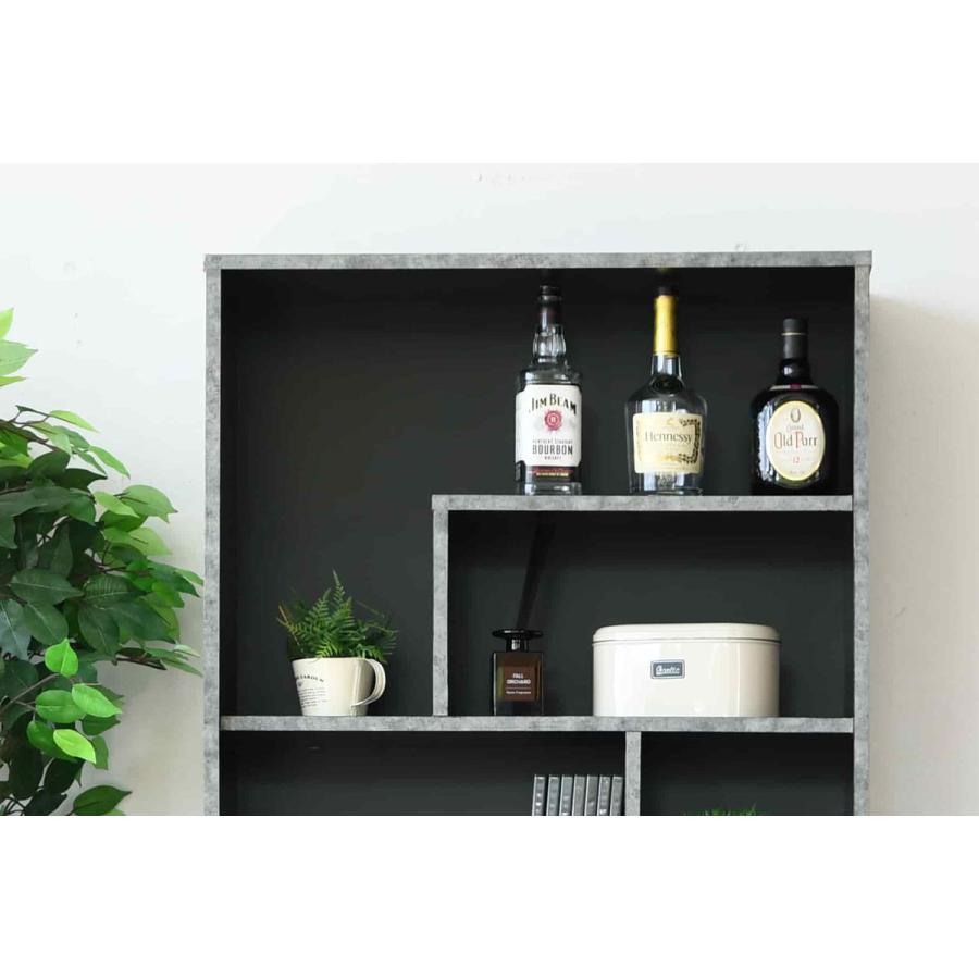 ディスプレイラック 石目調 アシンメトリー 日本製 幅78cm （ ラック