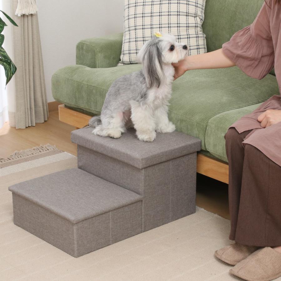 SMALLSTUFF おしゃれドッグステップ ペットステップ　　犬用階段　グレー Amazon | ペット 階段 ペットスロープ ペット ステップ 犬用階段
