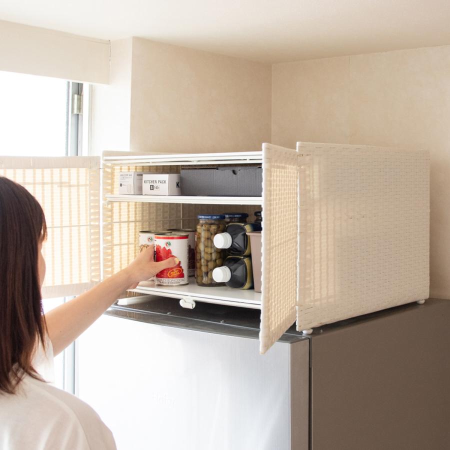 冷蔵庫上ラック リフェロ　収納家具 キッチン収納 FRK-550 ダークブラウン 冷蔵庫上ラック Rifero 冷蔵庫上ラック レンジ上ラック キッチン収納