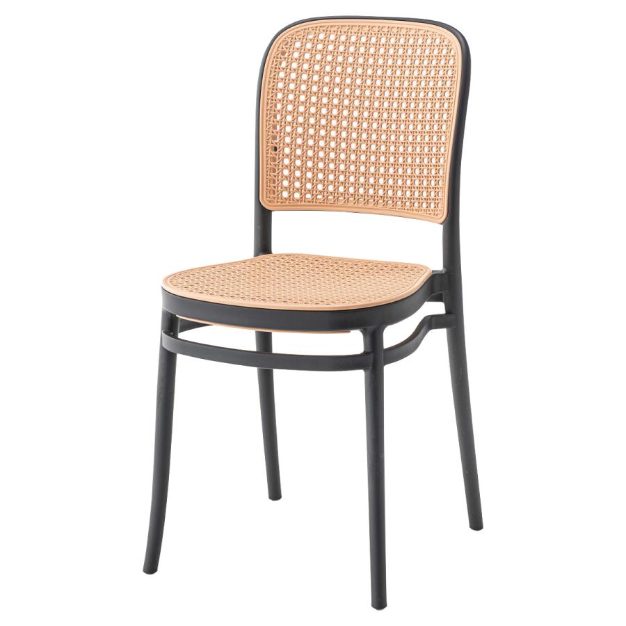 東谷 スタッキングチェア ラタン調 座面高46cm 軽量 （ 椅子