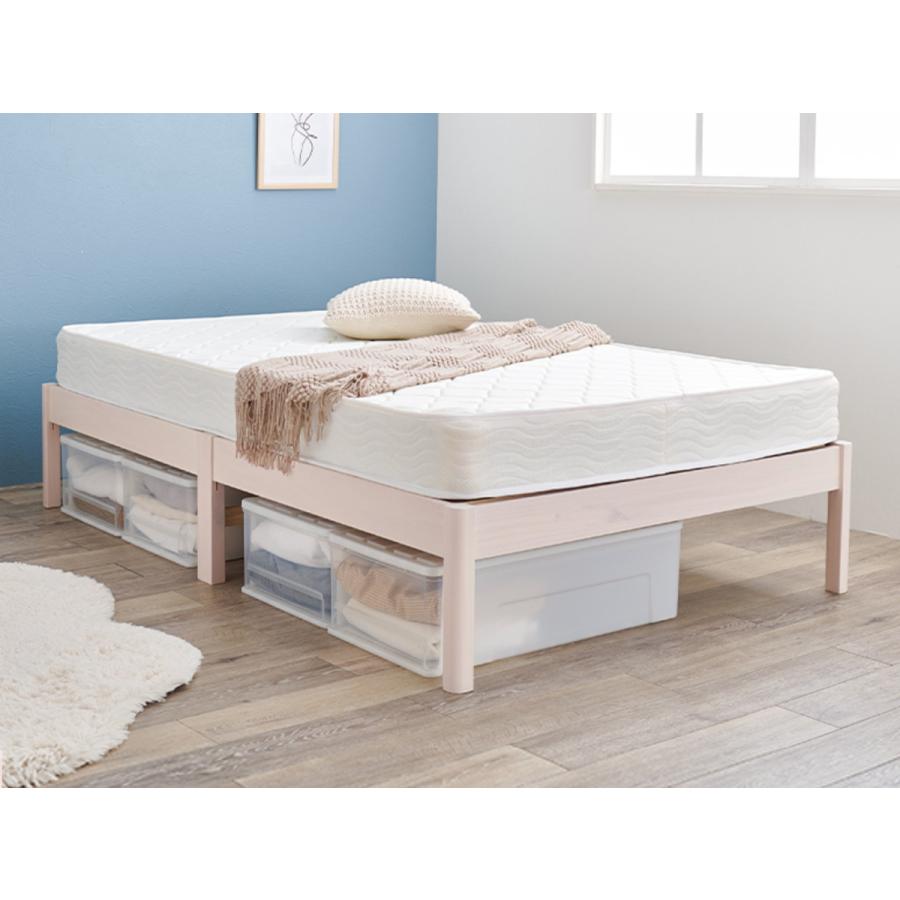 正規品は公式通販価格 すのこベッド セミダブル 簡単組立 ロールすのこ ベッド 工具不要 天然木 （ ヘッドボードなし 耐荷重 200kg パイン材 ベット ベッドフレーム 木製 ）