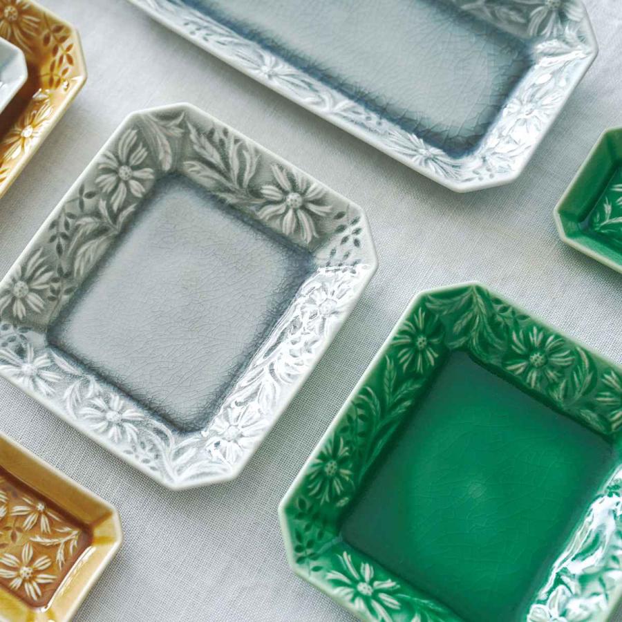 プレート 16cm 角皿 マーガリート 陶器 瀬戸焼 （ 食洗機対応 電子