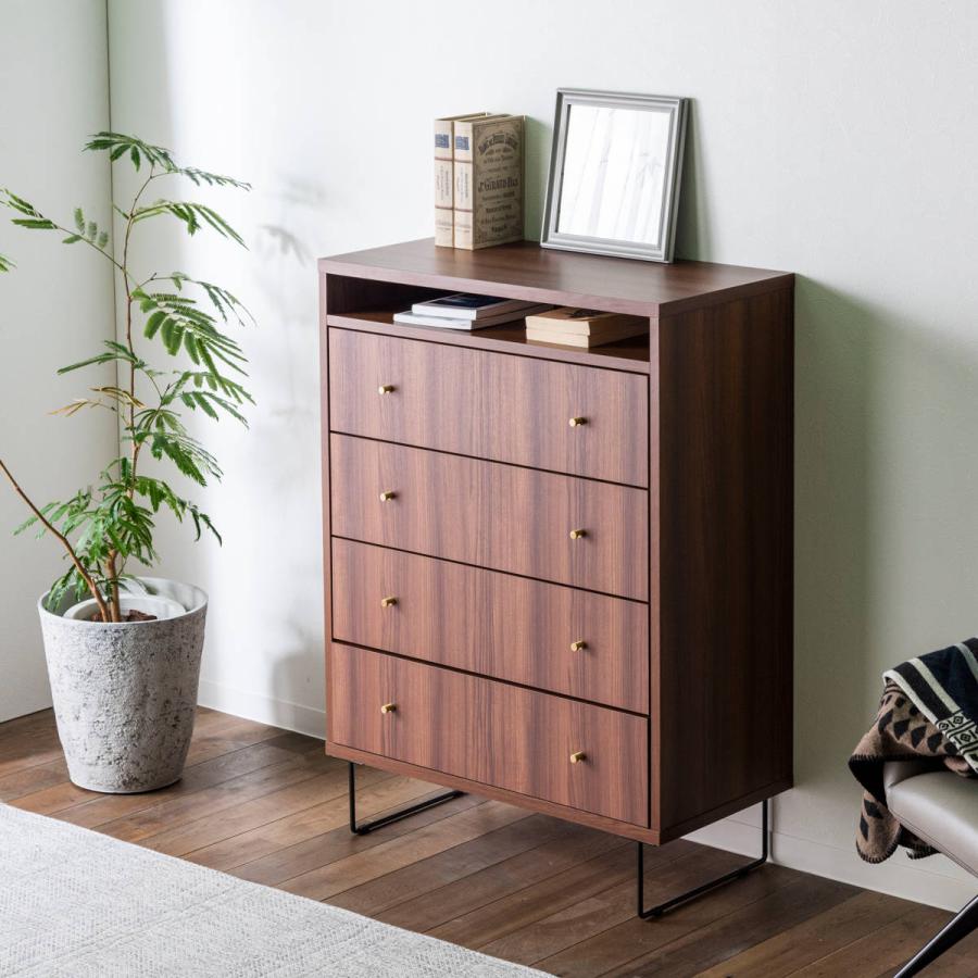 ハイチェスト 幅80cm 4段 ナチュラルモダン 日本製 （ チェスト 引出し