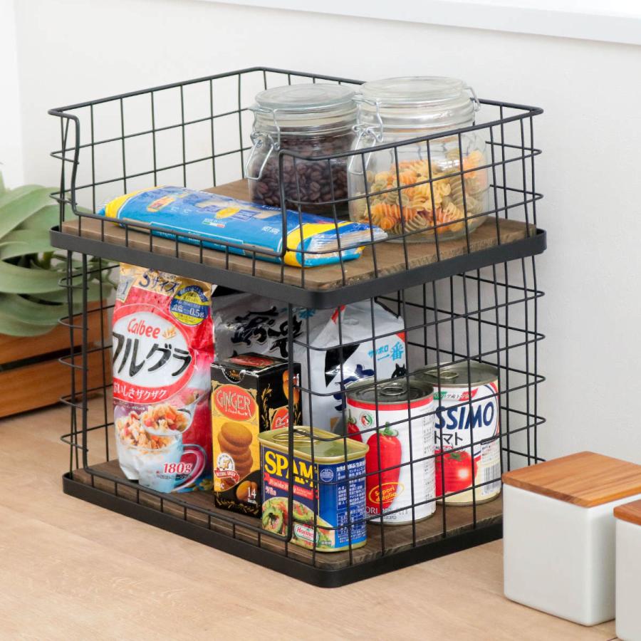 ちどり産業 バスケット スタッキングワイヤー収納 浅型 小物入れ ちどり産業 バスケット スタッキングワイヤー収納 浅型 小物入れ
