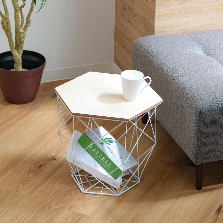 ちどり産業 バスケット 六角テーブルバスケット ふた付き テーブル