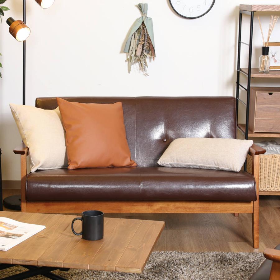 不二貿易（Fuji Boeki） ソファ 2人掛け 幅128cm バイキャストPUソファ