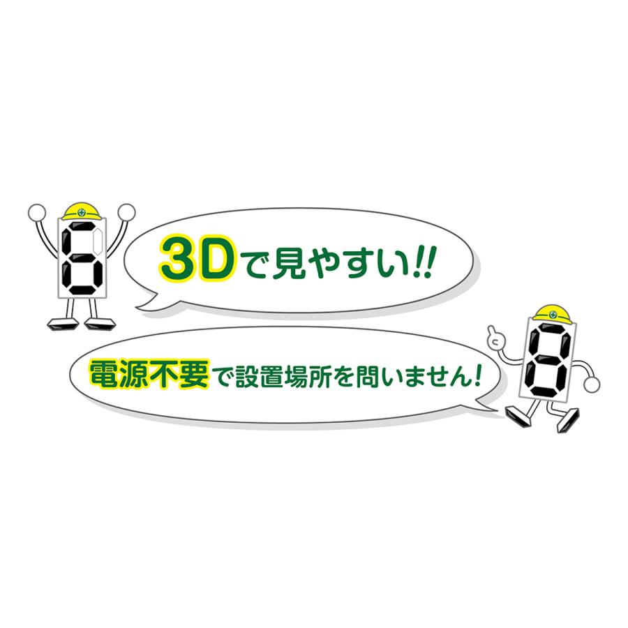 無災害記録表 くるっと3D数字札式 「 ゼロ災達成 」 45.3×60.3cm アルミ枠付 （ 無災害 記録表 看板 表示パネル 掲示板 電源不要 カウント 3D 立体 ）｜colorfulbox｜04