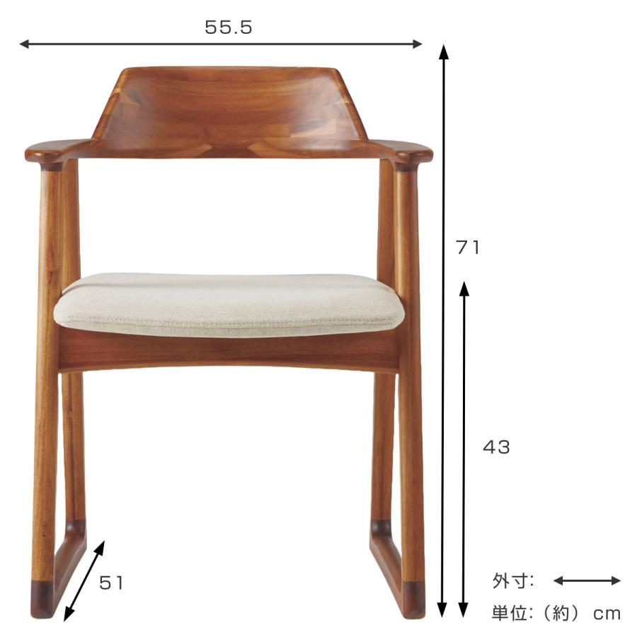 朝日木材加工 アームチェア ダイニングチェア 座面高43cm EDDA （ 開梱