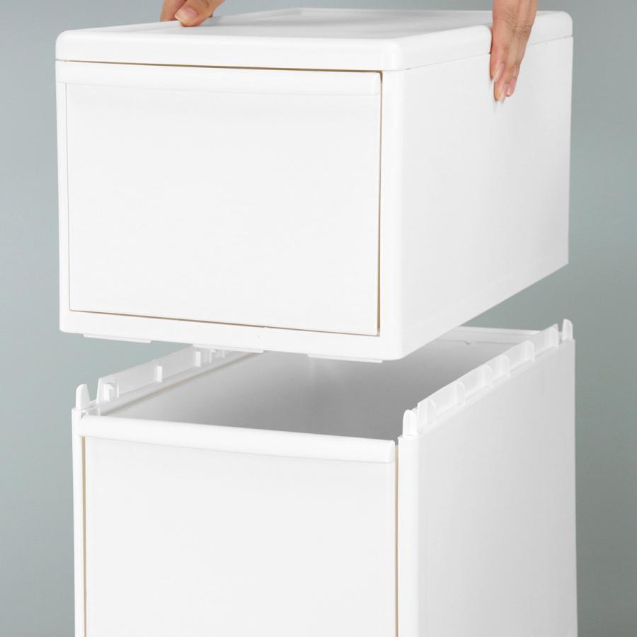 収納ケース ミディ L オールホワイト 幅25.5×奥行46.5×高さ28 （ MOS 収納ボックス プラスチック 引き出し 収納 ケース ボックス 日本製 クローゼット ）｜colorfulbox｜07