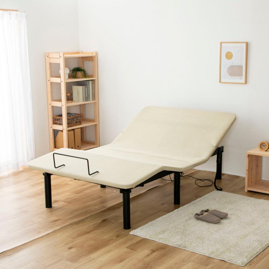 電動ベッド シングル ヘンロ 静音 無段階リクライニング （ 2モーター