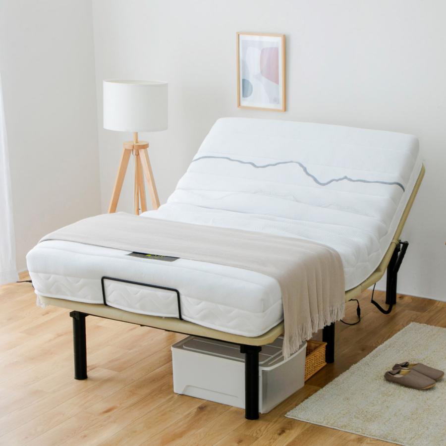 電動ベッド シングル ヘンロ 静音 無段階リクライニング （ 2モーター