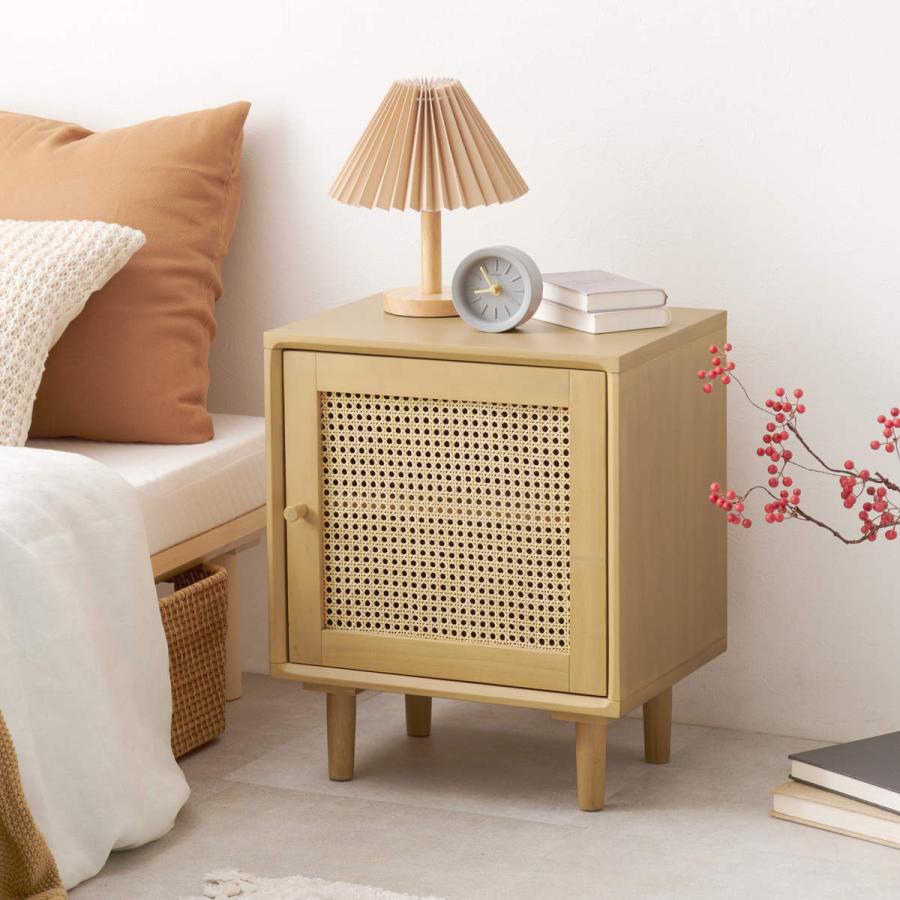 HAGiHARA（萩原） ラタン サイドテーブル 高さ55cm 天然木 かごめ編み