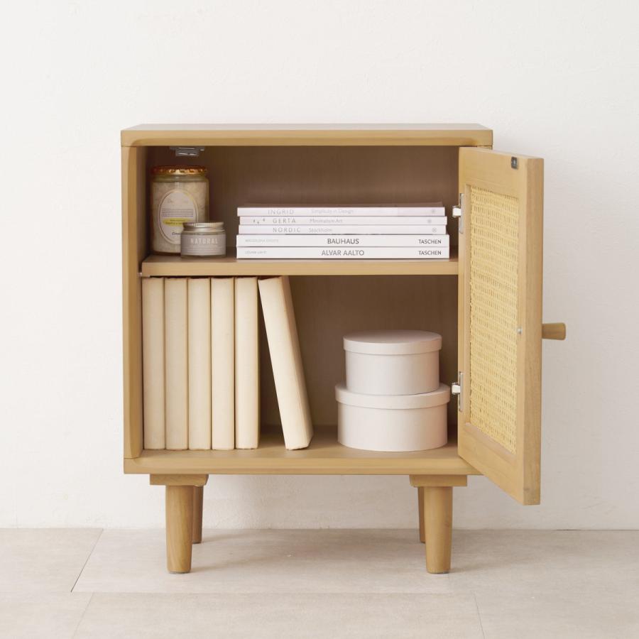 HAGiHARA（萩原） ラタン サイドテーブル 高さ55cm 天然木 かごめ編み