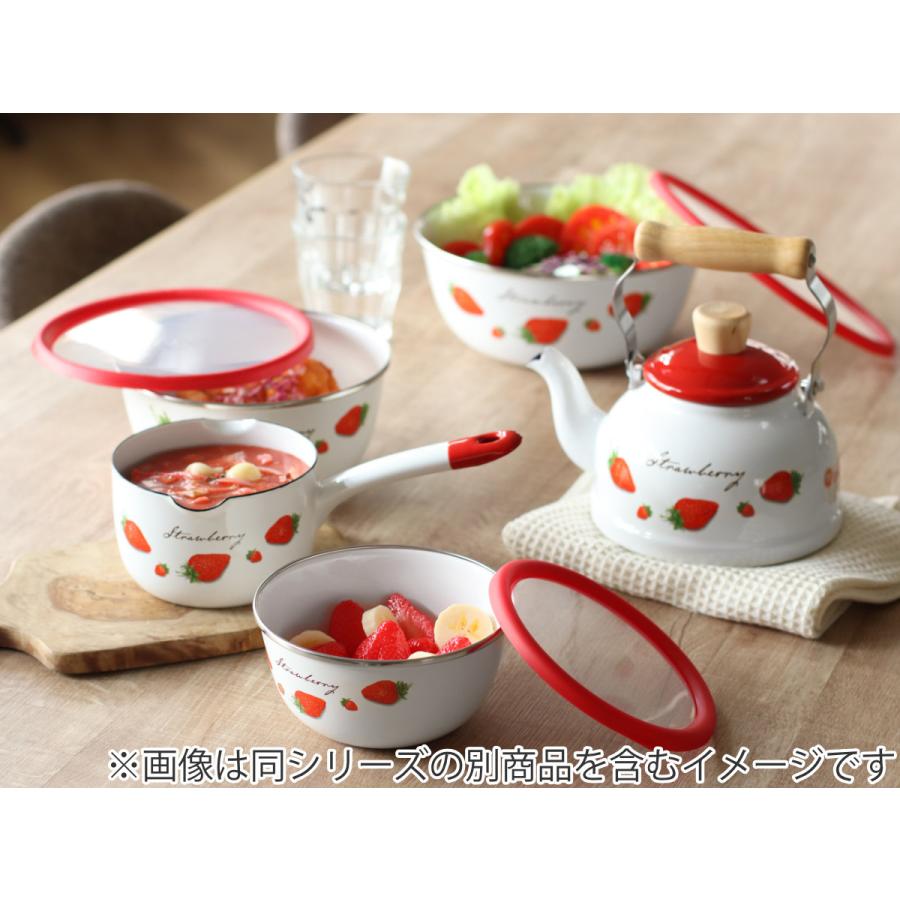 ミルクパン 12cm ガス火専用 ストロベリーシリーズ 富士ホーロー