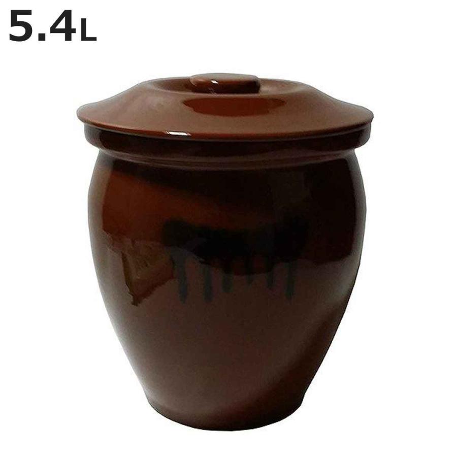 漬物容器 丸かめ 3号 5.4L 【オープニング 81％以上節約 蓋付き 漬物樽 陶器 漬け物容器 つけもの容器