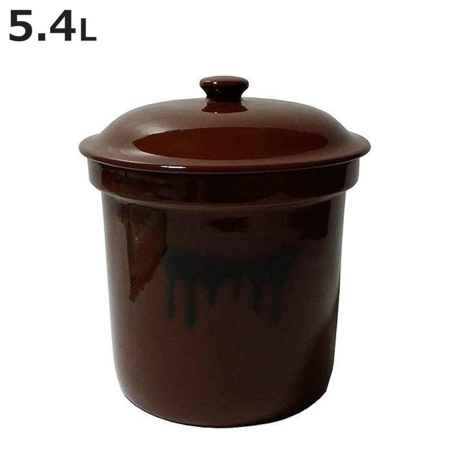 漬物容器 切立かめ 3号 5.4L 蓋付き 陶器 （ 漬物樽 つけもの容器 漬け物容器 ）